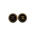 VINTAGE CHANEL EARRINGS COCOMARK ROUND ACCESSORY BLACK NAVY 95C 90317014