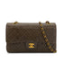 VINTAGE CHANEL CLASSIC FLAP MEDIUM CHAIN SHOULDER BAG KHAKI LAMB SKIN GOLD HARDWARE 90317177