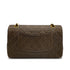 VINTAGE CHANEL CLASSIC FLAP MEDIUM CHAIN SHOULDER BAG KHAKI LAMB SKIN GOLD HARDWARE 90317177