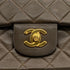 VINTAGE CHANEL CLASSIC FLAP MEDIUM CHAIN SHOULDER BAG KHAKI LAMB SKIN GOLD HARDWARE 90317177
