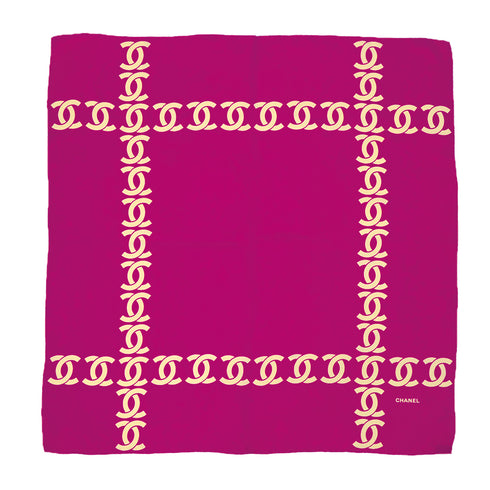 VINTAGE CHANEL SCARF COCOMARK PURPLE SILK 90317196