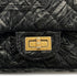 CHANEL 2.55 CHAIN SHOULDER BAG BLACK LEATHER GOLD HARDWARE 90317289