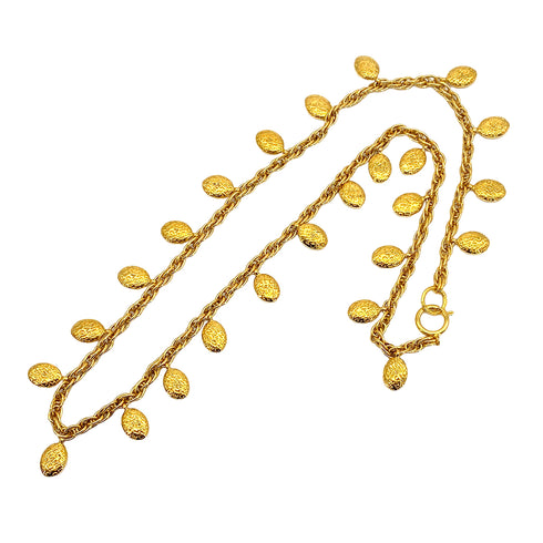 VINTAGE CHANEL LONG NECKLACE LOGO GOLD ACCESSORY 90317611