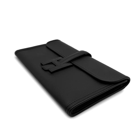 HERMES JIGE ELAN 29 BLACK VEAU SWIFT CLUTCH BAG 2018 C STAMP 90317768