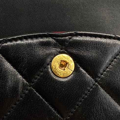 VINTAGE CHANEL CLASSIC FLAP MEDIUM CHAIN SHOULDER BAG BLACK LAMB SKIN GOLD HARDWARE 90317862