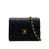 VINTAGE CHANEL MINI SQUARE 17 CHAIN SHOULDER BAG BLACK LAMB SKIN GOLD HARDWARE 90317863