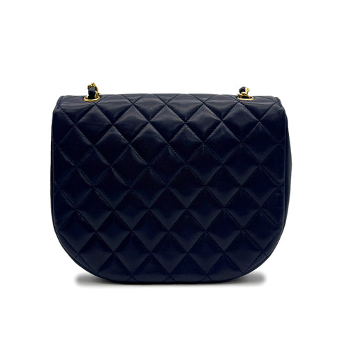 VINTAGE CHANEL MATELASSE BIG COCO CHAIN SHOULDER BAG NAVY LAMB SKIN GOLD HARDWARE 90317887
