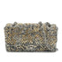 VINTAGE CHANEL MATELASSE CHAIN SHOULDER BAG GRAY RHINESTONE TWEED SILVER HARDWARE 90318186