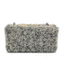 VINTAGE CHANEL MATELASSE CHAIN SHOULDER BAG GRAY RHINESTONE TWEED SILVER HARDWARE 90318186