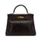 HERMES KELLY 32 RETOURNE CHOCOLAT BOXCALF HAND BAG 1975 CIRCLE E GOLD HARDWARE 90318611