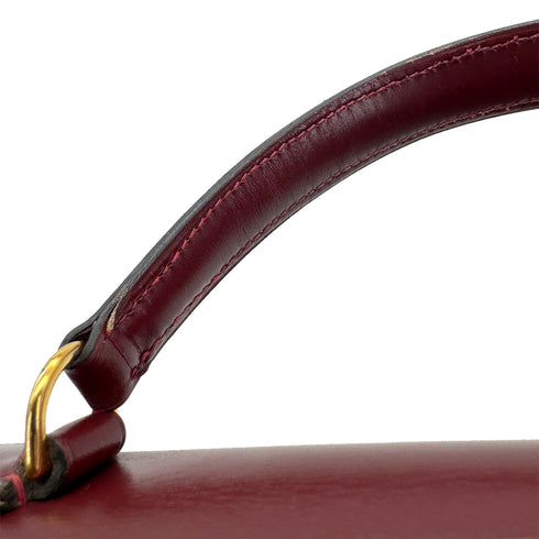 HERMES KELLY 32 SELLIER ROUGE H BOXCALF HAND BAG 1981 CIRCLE K GOLD HARDWARE 90318613