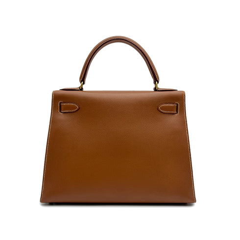 HERMES KELLY 28 SELLIER GOLD COUCHEVEL HAND SHOULDER BAG 1996 CIRCLE Z GOLD HARDWARE 90318741