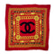 VINTAGE CHANEL SCARF COCOMARK CHAIN MOTIF RED SILK 90319724