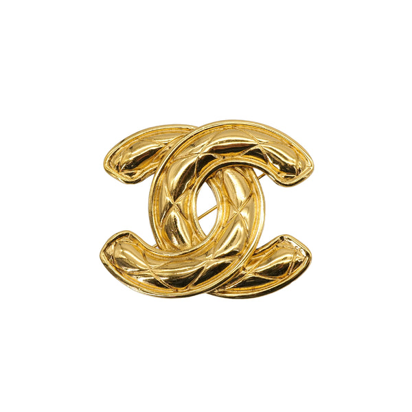 VINTAGE CHANEL BROOCH MATELASSE COCOMARK GOLD ACCESSORY 90319968