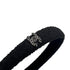 CHANEL HEADBAND COCOMARK RHINESTONE BLACK TWEED HAIR ACCESSORY 90321123