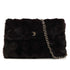 VINTAGE CHANEL MATELASSE FUR CHAIN SHOULDER BAG DARK BROWN FUR 90321766