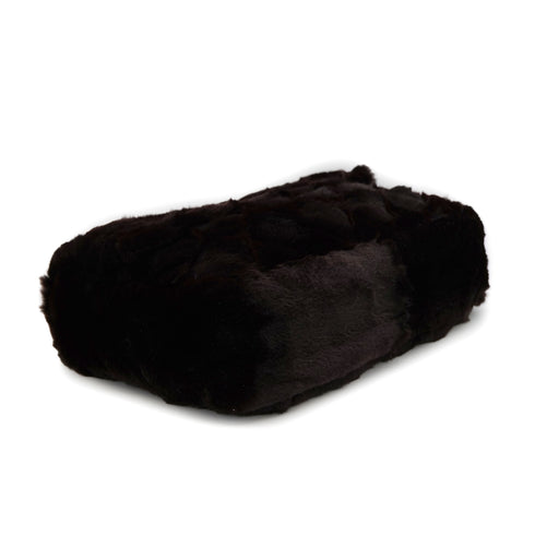 VINTAGE CHANEL MATELASSE FUR CHAIN SHOULDER BAG DARK BROWN FUR 90321766