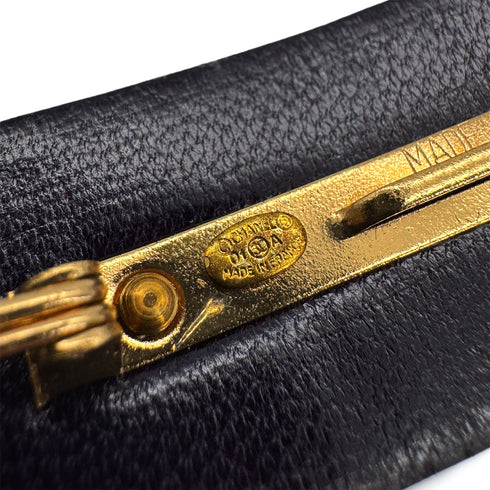CHANEL VALLETTA PLATE COCOMARK BLACK GOLD HAIR ACCESSORY 01A 90323176