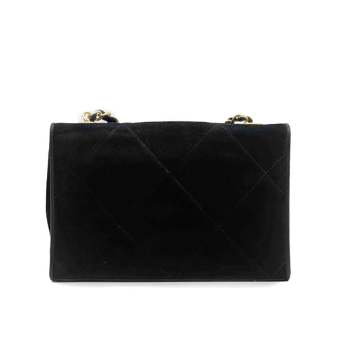 VINTAGE CHANEL MATELASSE CHAIN SHOULDER BAG BALCK SUEDE GOLD HARDWARE 90324286