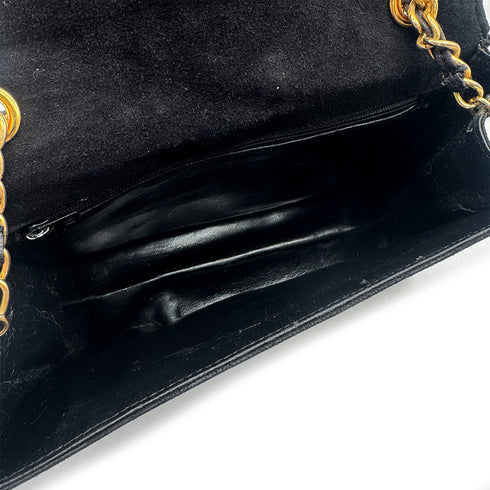 VINTAGE CHANEL MATELASSE CHAIN SHOULDER BAG BALCK SUEDE GOLD HARDWARE 90324286