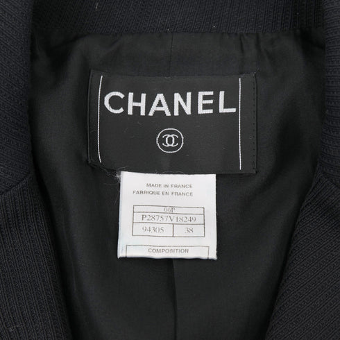 CHANEL COCO BUTTON JACKET BLACK SILVER COTTON 38 06P RTW 90325366