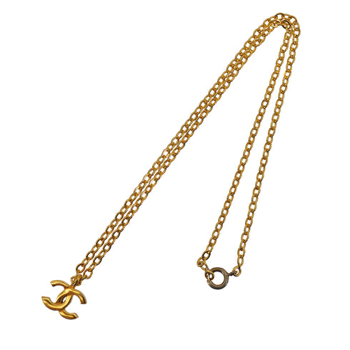 VINTAGE CHANEL NECKLACE COCOMARK GOLD ACCESSORY 90331824