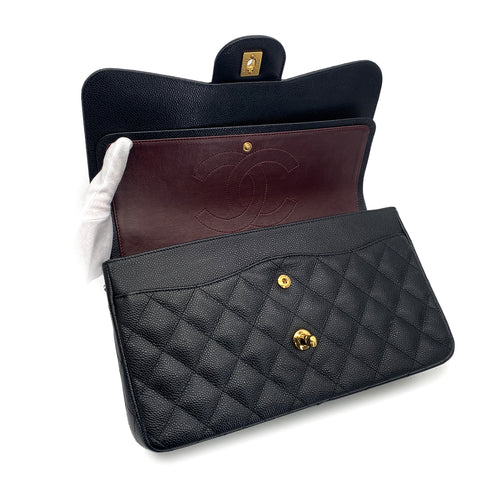 CHANEL JUMBO MATELASSE 30 CHAIN SHOULDER BAG BLACK CAVIAR SKIN GOLD HARDWARE 90332578
