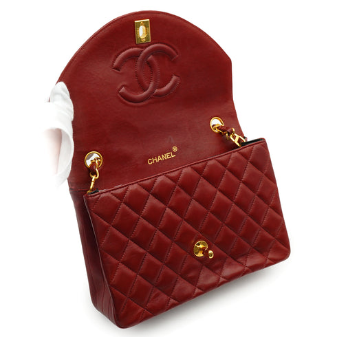 VINTAGE CHANEL MATELASSE CHAIN SHOULDER BAG BORDEAUX LAMB SKIN GOLD HARDWARE 90338306