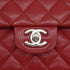CHANEL CLASSIC FLAP MEDIUM CHAIN SHUOLDER BAG RED CAVIAR SKIN SILVER HARDWARE 90339659