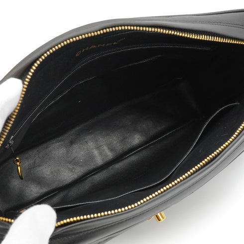 VINTAGE CHANEL MATELASSE BIJOU CHAIN SHOULDER BAG FRINGE BLACK LAMB SKIN GOLD HARDWARE 90340128