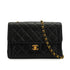 VINTAGE CHANEL MATELASSE CHAIN SHOULDER BAG BLACK LAMB SKIN GOLD HARDWARE 90340386