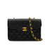 VINTAGE CHANEL MATELASSE MINI CHAIN SHOULDER BAG BLACK LAMB SKIN GOLD HARDWARE 90340459