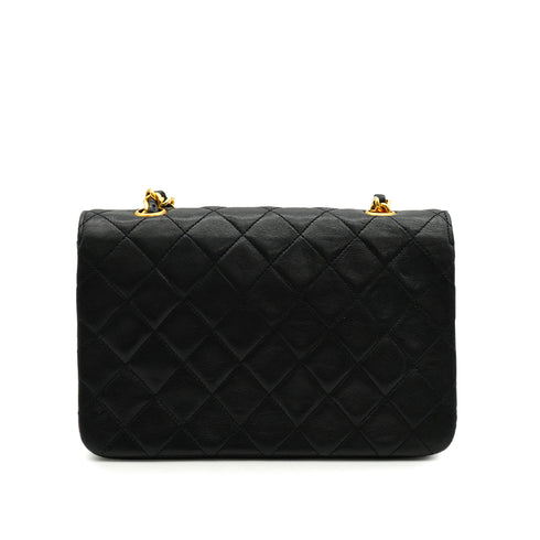 VINTAGE CHANEL MATELASSE MINI CHAIN SHOULDER BAG BLACK LAMB SKIN GOLD HARDWARE 90340459