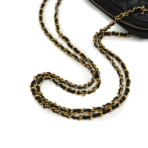 VINTEGE CHANEL MATELASSE CHAIN SHOULDER BAG BLACK LAMB SKIN GOLD HARDWARE 90340480