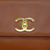 VINTAGE CHANEL BIG COCO TURN LOCK CHAIN TOTE SHOULDER BAG BROWN CAVIAR SKIN GOLD HARDWARE 90340489