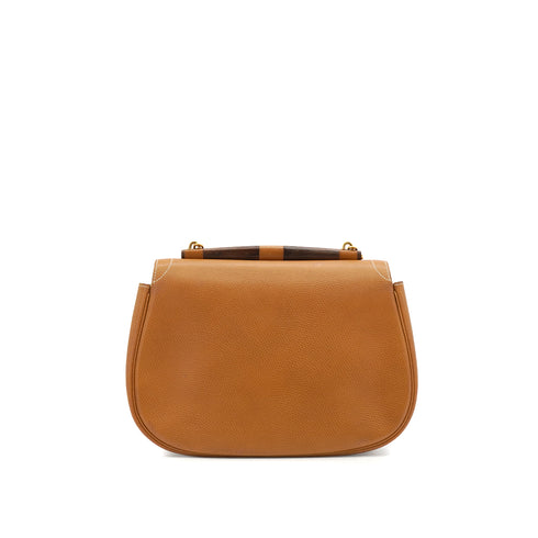 HERMES NATURAL COUCHEVEL WOOD SHOULDER BAG 1981 CIRCLE K GOLD HARDWARE 90341433