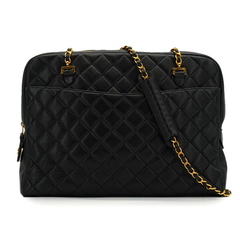 VINTEGE CHANEL MATELASSE CHAIN SHOULDER BAG BLACK LAMB SKIN GOLD HARDWARE 90341459