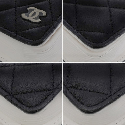 CHANEL BOOK MOTIF COCOMARK LOGO CHAIN SHOULDER BAG BLACK LAMB SKIN SILVER HARDWARE 90341721