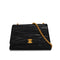 VINTAGE CHANEL WAVE STITCH CHAIN SHOULDER BAG BLACK LAMB SKIN GOLD HARDWARE 90341836