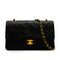 VINTAGE CHANEL CLASSIC FLAP MEDIUM CHAIN SHOULDER BAG BLACK LAMB SKIN GOLD HARDWARE 90341840