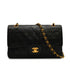 VINTAGE CHANEL CLASSIC FLAP MEDIUM CHAIN SHOULDER BAG BLACK LAMB SKIN GOLD HARDWARE 90341841