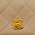 VINTAGE CHANEL FULL FLAP CHAIN SHUOLDER BAG BEIGE LAMB SKIN GOLD HARDWARE 90341848