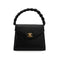 VINTAGE CHANEL TURN LOCK HAND BAG BLACK LAMB SKIN GOLD HARDWARE 90341852