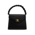 VINTAGE CHANEL TURN LOCK HAND BAG BLACK LAMB SKIN GOLD HARDWARE 90341852