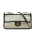CHANEL SAND BY THE SEA CHAIN SHOULDER BAG BALCK CLEAR VINYL SAND LAMB SKIN GOLD HARDWARE 90341908