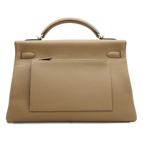 HERMES KELLY 42 RETOURNE BEIGE MARFA TOGO HAND SHOULDER BAG 2024 W STAMP PALLADIUM HARDWARE 90342566