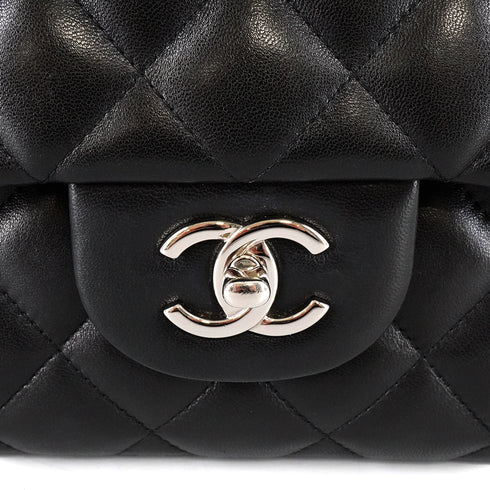 CHANEL JUMBO MATELASSE 30 CHAIN SHOULDER BAG BLACK LAMB SKIN SILVER HARDWARE 90342585