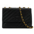 VINTAGE CHANEL BIAS STITCH CHAIN SHOULDER BAG BLACK CAVIAR SKIN GOLD HARDWARE 90342725