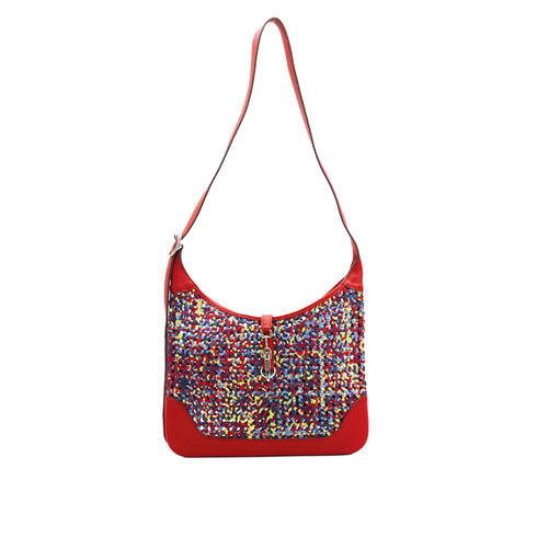 HERMES TRIM 31 SILKY ROUGE PIMENT SILK VEAU SWIFT SHOULDER BAG 2020 Y STAMP PALLADIUM HARDWARE 90342729