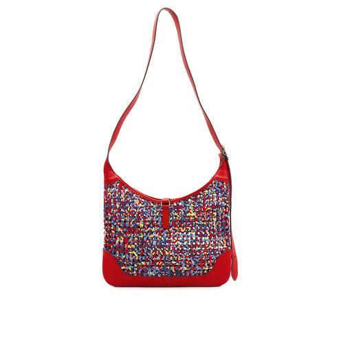 HERMES TRIM 31 SILKY ROUGE PIMENT SILK VEAU SWIFT SHOULDER BAG 2020 Y STAMP PALLADIUM HARDWARE 90342729